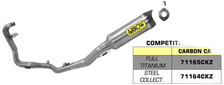LIGNE COMPLETE ARROW EVO POUR KAWASAKI NINJA 250 / NINJA 300  2013-2016
