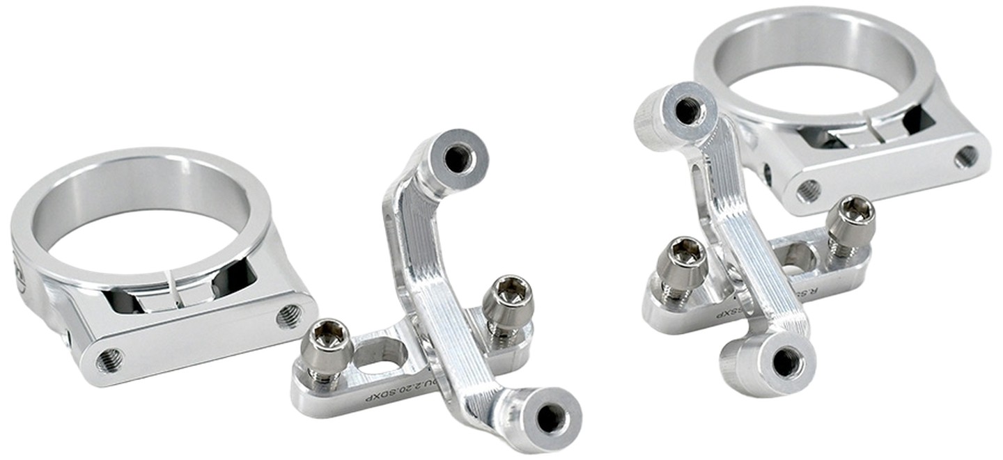 SUPPORT DE GARDE-BOUE MOBILE PANIGALE V4 2025-2026 (Fourches Showa)