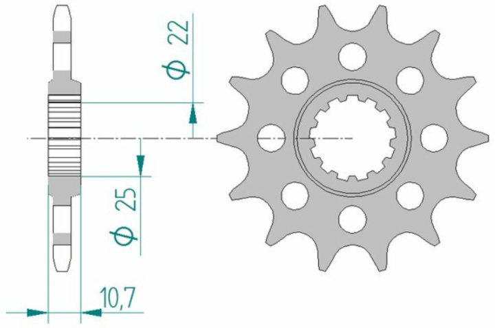 Pignon de sortie de boite allégé pas de 520 pour Yamaha R6 2006-2024