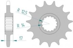 Pignon de sortie de boite 525 PANIGALE 899 / 959 / 1199 / 1299 / V4