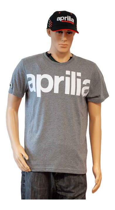 T-SHIRT APRILIA LOGO GRIS