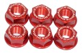 Ecrous de porte-couronne rouge