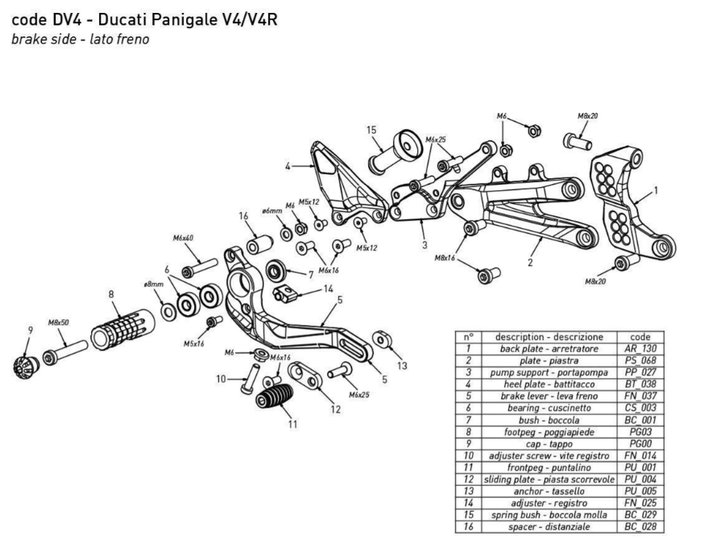 COMMANDES RECULÉES BONAMICI PANIGALE V4 18-23 (DV4)