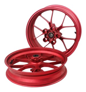 Paire de roues en alu forgées rouge Aprilia RSV4 2015-2024