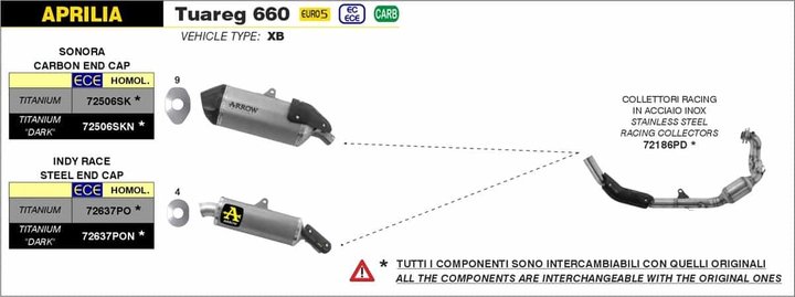 Silencieux Arrow pour Aprilia Tuareg 660