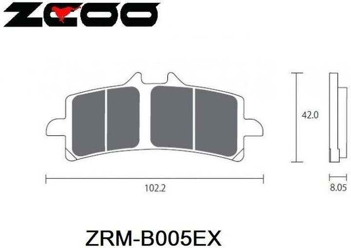 Plaquettes Racing vitesse ZCOO pour ETRIER BREMBO M40 /M50 / STYLEMA (B005EX)