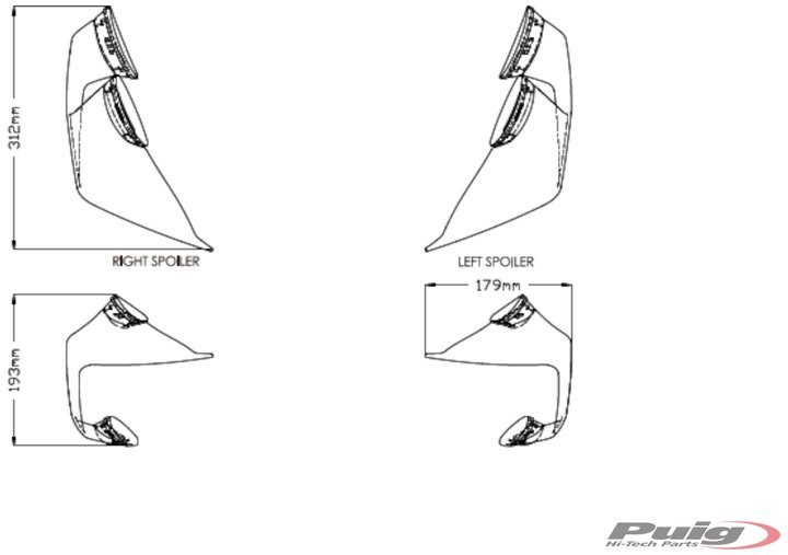ailerons downforce pour aprilia RSV4 RR RF 