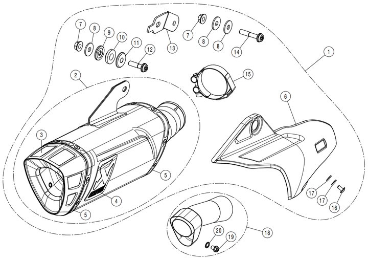 FLASQUE DE PROTECTION CARBONE AKRAPOVIC (P-HSY10SO5)