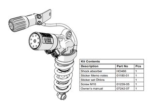 AMORTISSEUR ARRIÈRE OHLINS TTX-GP CBR 1000 RR 08-16 (HO466)