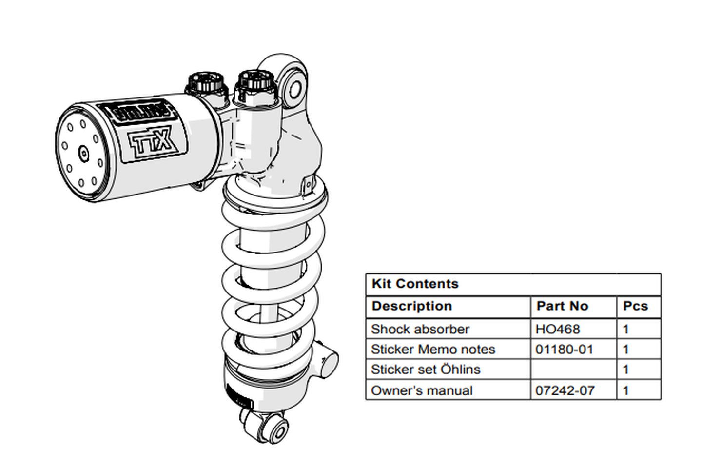 AMORTISSEUR ARRIÈRE OHLINS TTX-GP CBR 1000 RR 17-19 (HO468)