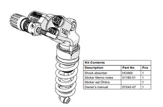 AMORTISSEUR ARRIÈRE OHLINS TTX-GP CBR 600 RR 07-22 (HO469)
