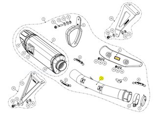 Raccord intermédiaire Akrapovic en titane pour CBR1000RR-R 2020-2024 (L-H10SO10)