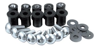 Kit vis + inserts + rondelles pour bulle Ø5mm alu