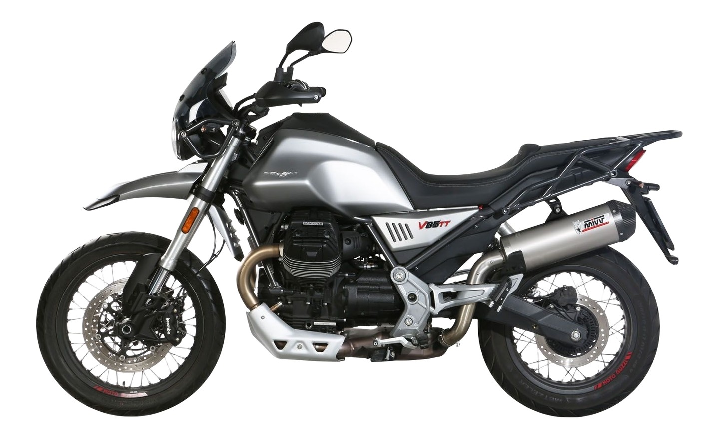 SILENCIEUX MIVV SPORT OVALE EN TITANE MOTO GUZZI V85 TT 2019-2024 (M.013.LNC)