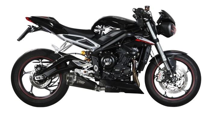 Silencieux homologué Mivv DELTA RACE Inox noir pourTriumph Street Triple 660S/765R/RS (T.019.LDRB))