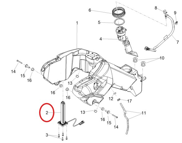 JAUGE A ESSENCE ORIGINE APRILIA (2b012414)