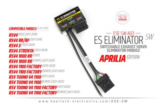 Contrôleur de moteur de valve d'échappement HEALTECH Aprilia RSV4 2017-2026, Tuono V4 2017-2026  (ESE-SW-A03)