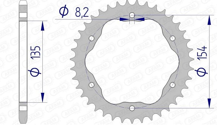 Couronne AFAM acier 520 pour Ducati 1199 / 1299 / V4 (50804K)