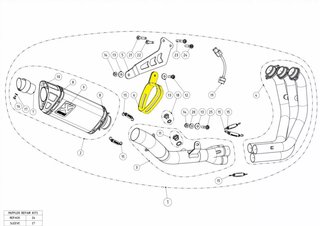 Collier d'echappement en carbone pour silencieux Akrapovic (P-MCCAP15)