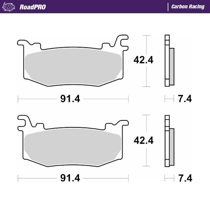Plaquettes de frein avant RoadPRO Carbone Racing MOTO MASTER pour etrier Brembo Hypure