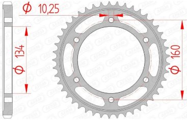Couronne AFAM Acier en 525 pour CBR 600 2007-2024