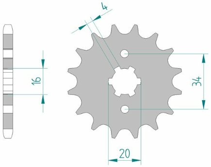 Pignon de sortie de boite YAMAHA YZF-R 125 de 2017 à 2023