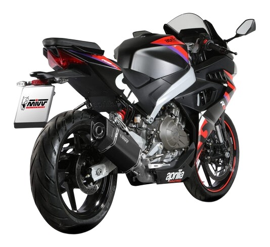 Ligne complète Mivv SR-1 Inox Noir pour Aprilia RS 457 2024-2026