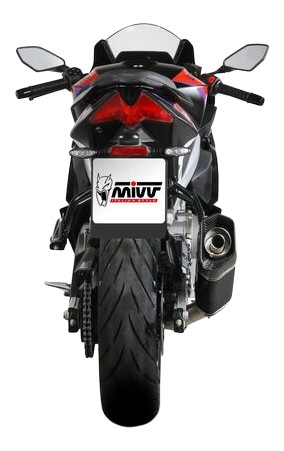 Ligne complète Mivv SR-1 Inox Noir pour Aprilia RS 457 2024-2026