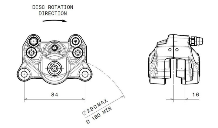 Etrier arrière Brembo moulé P2x34mm (920B85293)