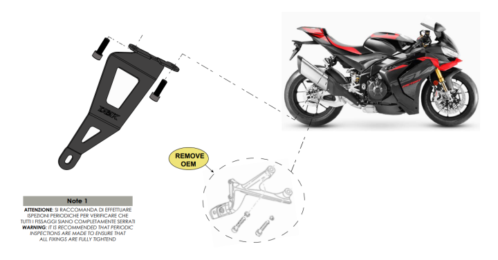 Patte de silencieux Ducabike APRILIA RSV4 2017-2026
