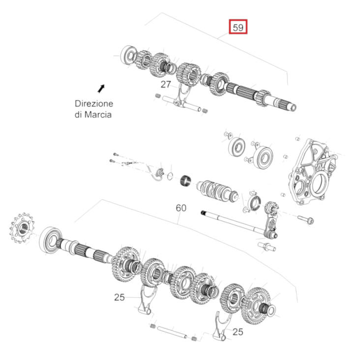 Arbre primaire complet APRILIA RSV4 2021-2026 (1A027351)