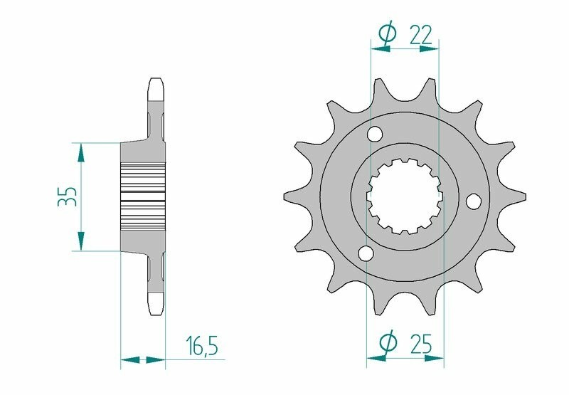 Pignon de sortie de boite 525 pour Ducati 848 / 1098 / 1198 / DIAVEL