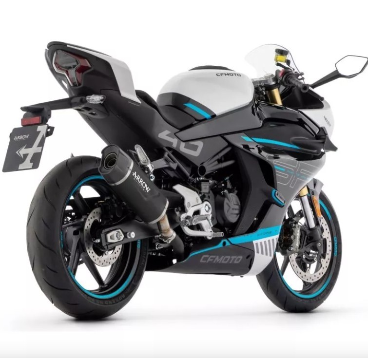 Silencieux ARROW INDY RACE EVO en alu noir pour CF-MOTO 450NK, 450SR 2023-2024 (71959AKN)