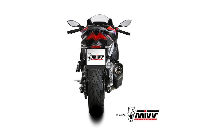 Ligne complète Mivv SR-1 Inox Noir pour Aprilia RS 457 2024-2026