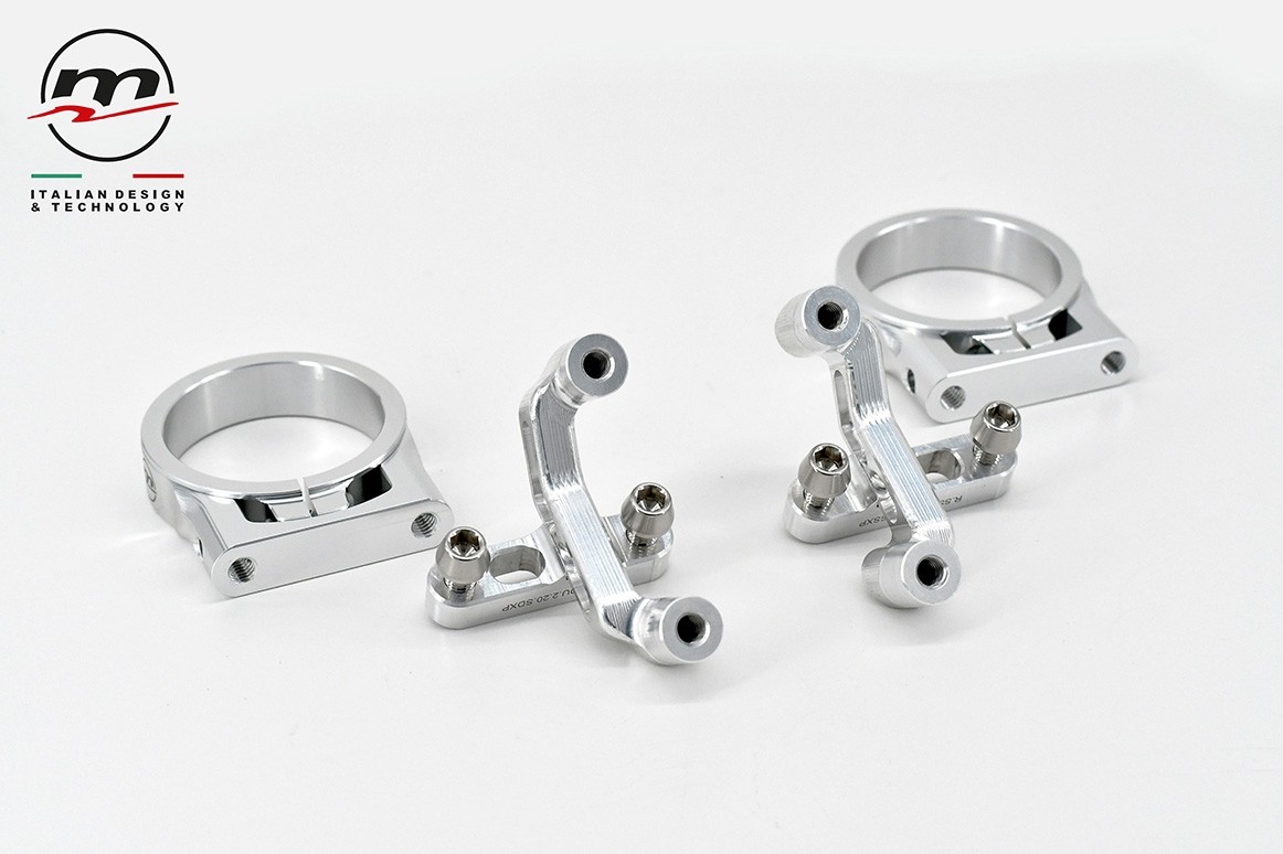 SUPPORT DE GARDE-BOUE MOBILE PANIGALE V4 2025-2026 (Fourches Showa)