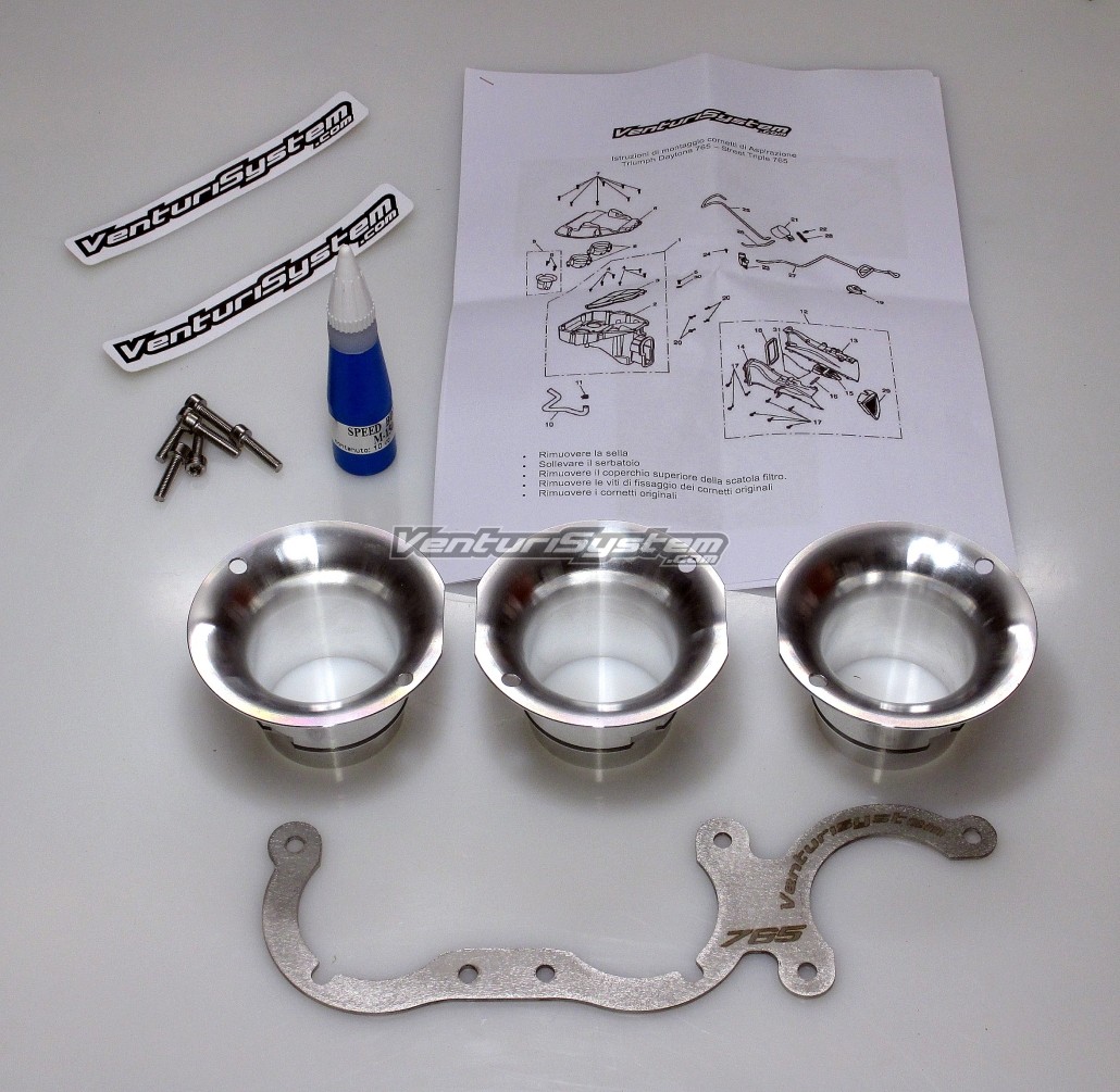 KIT CORNETS D'ADMISSION RACING TRIUMPH 765 2017-2025  (VS38)