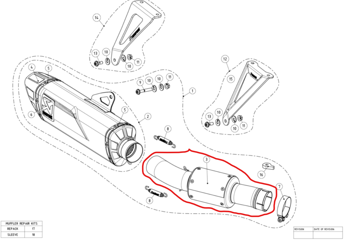 Raccord intermédiaire Track Day  Akrapovic pour CBR1000RR-R 2020-2023 (L-H10R15)