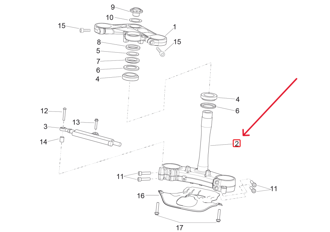 Té inférieur APRILIA RSV4 FACTORY 2019-2024 (2B005929)