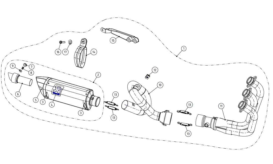 LIGNE COMPLETE RACING CARBONE AKRAPOVIC MT09 (S-Y9R2-AFC)