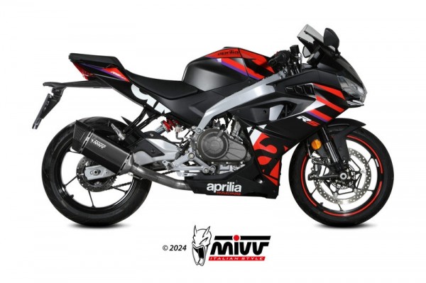 Ligne complète Mivv SR-1 Inox Noir pour Aprilia RS 457 2024-2026