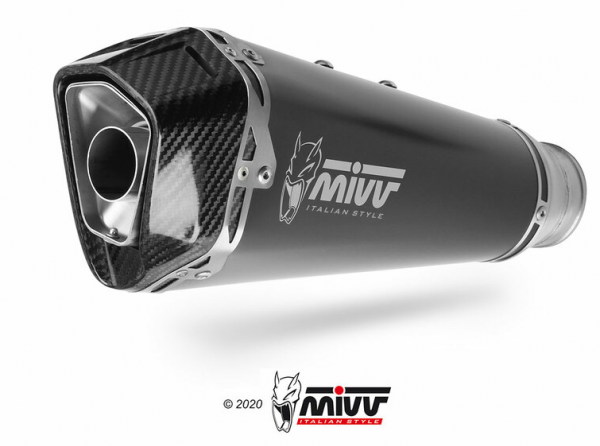 Silencieux MIVV Delta Race Inox noir/casquette carbone BMW F900XR