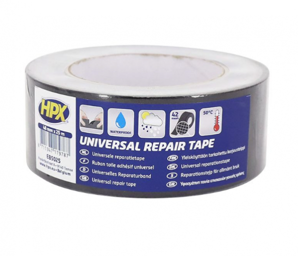 Ruban Adhésif HPX Pro noir 50mm x 25m