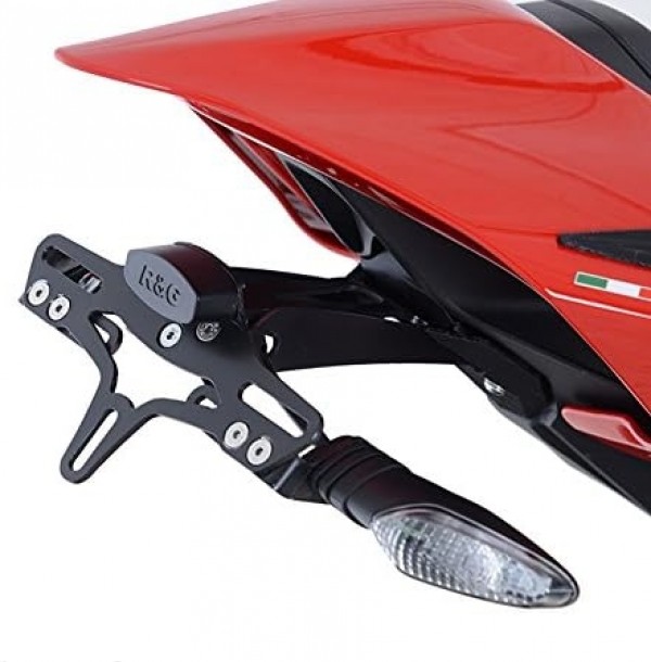 Support de plaque d'immatriculation R&G Racing Panigale V4/V4R/V4S 2018-2024, Streetfighter V4/V4S 2020-2024, Panigale V2 2020-2024 (LP0243BK)