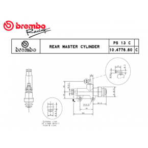 Maitre cylindre frein arrière Brembo PS13C (10477660)