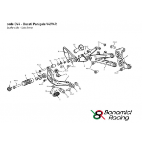 Plaque BONAMICI pour commandes reculées DV4 de PANIGALE V4 (AR_130)
