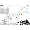 Demi ligne Mivv avec silencieux SR-1 en titane APRILIA RSV4 2021-2024 (A.019.SR1T)