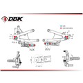 Commandes reculées réglables DBK Ducati Panigale V4, V4s 2025 (PRV402)